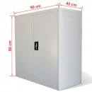 Szafa biurowa z 2 drzwiami, szara, 90 cm, stalowa