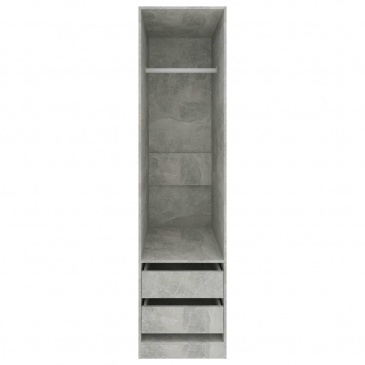 Szafa z szufladami, betonowy szary, 50x50x200 cm, płyta wiórowa