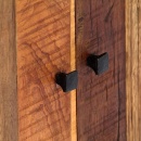 Szafka boczna, 60x35x76 cm, lite drewno z odzysku i stal