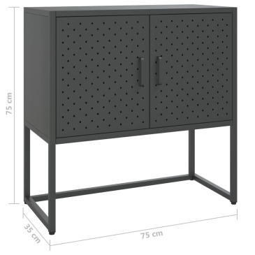 Szafka boczna, antracytowa, 75x35x75 cm, stal