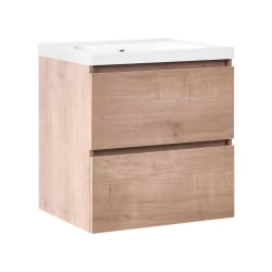 Szafka łazienkowa wisząca z umywalką LAGOA 60 cm Jasnobrązowy