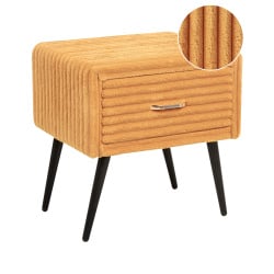 Szafka nocna 1 szuflada FLAYAT Sztruks Pomarańczowy