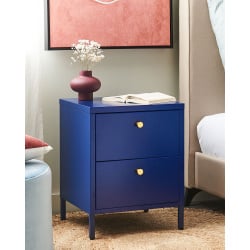 Szafka nocna 2 szuflady kylea metal granatowy