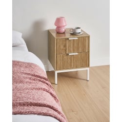 Szafka nocna 2 szuflady ROYALLA Jasnobrązowy