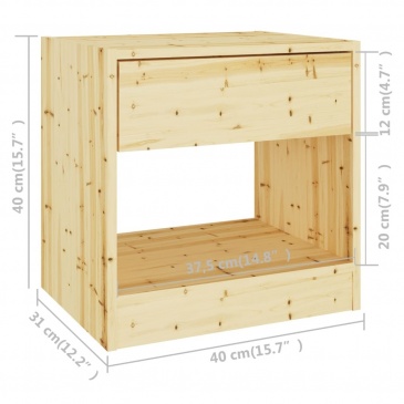 Szafka nocna, 40x31x40 cm, lite drewno jodłowe