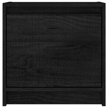Szafka nocna, czarna, 40x30,5x40 cm, lite drewno sosnowe