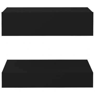 Szafka nocna, czarna, 60x35 cm, płyta wiórowa