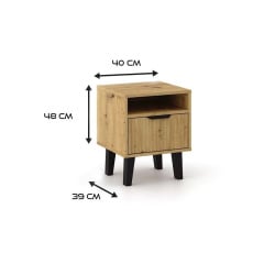 Szafka nocna Scandi 1S SLIM DĄB ARTISAN