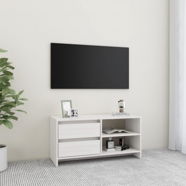 Szafka pod tv, biała, 80x31x39 cm, drewno sosnowe