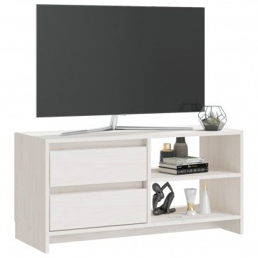 Szafka pod tv, biała, 80x31x39 cm, drewno sosnowe