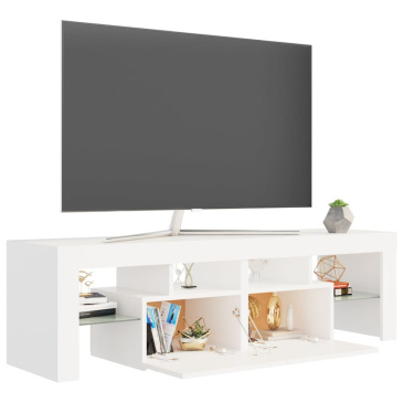 Szafka pod tv z oświetleniem led, biała, 140x35x40 cm