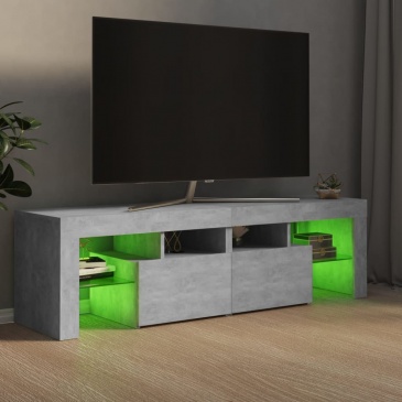 Szafka pod tv z oświetleniem led, szarość betonu, 140x35x40 cm