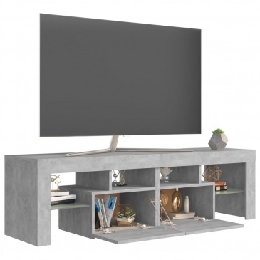 Szafka pod tv z oświetleniem led, szarość betonu, 140x35x40 cm