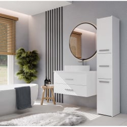 SZAFKA POD UMYWALKĘ NEL 80 ŁAZIENKOWA BIAŁA WISZĄCA 2 SZUFLADY