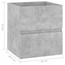 Szafka pod umywalkę, szarość betonu, 41x38,5x45 cm, płyta