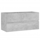 Szafka pod umywalkę, szarość betonu, 90x38,5x45 cm, płyta