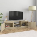 Szafka TV, dąb sonoma, 120x30x35,5 cm, płyta wiórowa