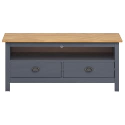 Szafka TV Hill Range, szara, 110x40x47 cm, lite drewno sosnowe