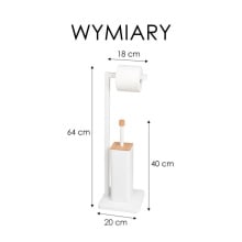 Szczotka WC stojak na papier toaletowy bambus biel Szczotka WC stojak na papier toaletowy bambus biel