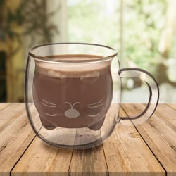 Szklanka termiczna z podwójną ścianką kotek 270 ml