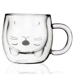 Szklanka termiczna z podwójną ścianką kotek 270 ml