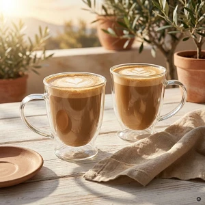 Szklanki do herbaty i kawy z podwójnym dnem 250 ml, 2 szt. – termiczne, podwójna ścianka, Valesso Ma