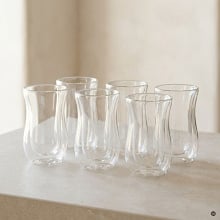 Szklanki do latte z podwójnym dnem 300 ml, 6 szt. – termiczne, taliowane, do deserów, Valesso Szklanki do latte z podwójnym dnem 300 ml, 6 szt. – termiczne, taliowane, do deserów, Valesso