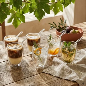Szklanki termiczne do kawy i herbaty z podwójnym dnem 350 ml, 6 szt., Valesso Alicante