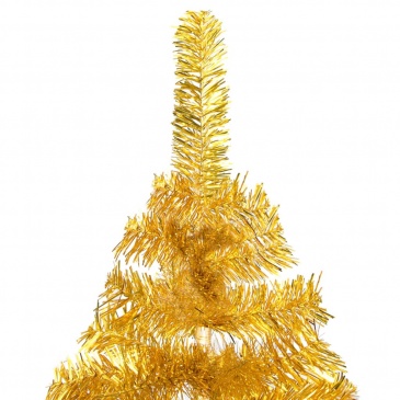 Sztuczna choinka z led i bombkami, złota, 120 cm, pet