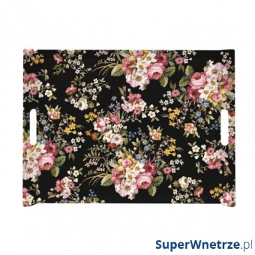 Taca z uchwytami 52x37cm Nuova R2S Blooming Opulence czarny