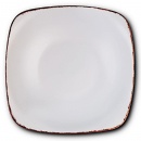 Talerz ceramiczny, kwadratowy, WHITE SUGAR, obiadowy, głęboki, na zupę, 23 cm