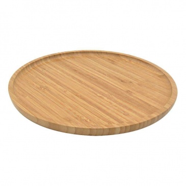 Talerz drewniany, bambusowy, okrągły, taca, patera, 20 cm