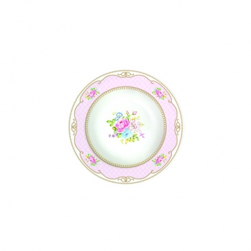 Talerz na zupę 21,5 cm Nuova R2S Vintage Bouquet różowy