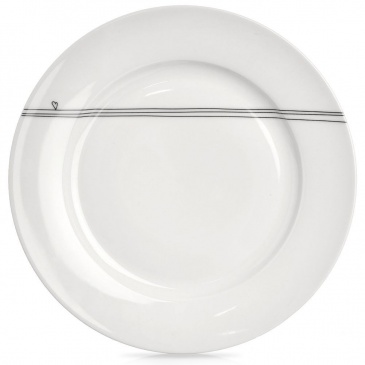Talerz obiadowy płytki porcelanowy biały serduszka 27 cm