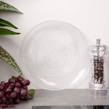 Talerz talerzyk deserowy płaski płytki szklany 21 cm