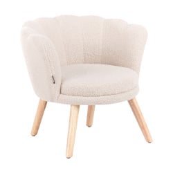 Toaletka dziecięca z taboretem Fotel dziecięcy HALBY Boucle Jasnobeżowy