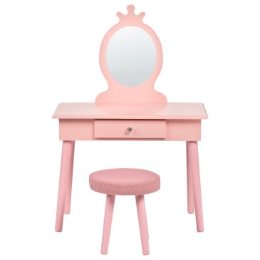 Toaletka dziecięca z taboretem MARGIE Różowy
