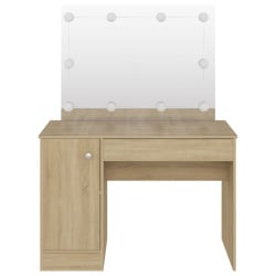 Toaletka z oświetleniem led, 110x55x145 cm, mdf, kolor dębu