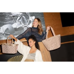 Torba shopper m, metallic dots coffee