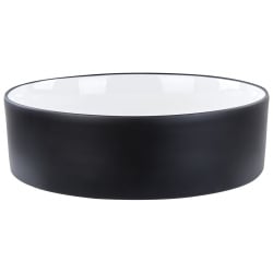 Umywalka nablatowa ceramiczna ⌀ 40 cm biała z czarnym tebar