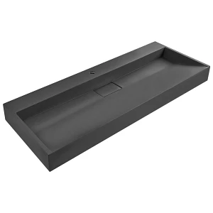 Umywalka podwieszana 120 x 46 cm czarna QUENKO Umywalka podwieszana 120 x 46 cm czarna QUENKO