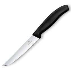 VICTORINOX - Swiss Classic - Nóż do steków - Gładkie ostrze - 12 cm - Czarny