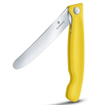 Victorinox - swiss classic - składany nóż do warzyw i owoców - ząbkowane ostrze - 11 cm - żółty