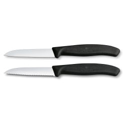 VICTORINOX - Swiss Classic - Zestaw noży do obierania - 8 cm - Gładkie i ząbkowane ostrze - 2 sztuki