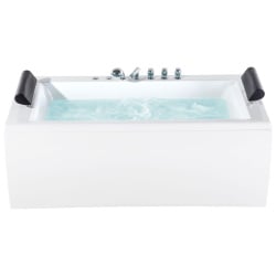 Wanna narożna z hydromasażem LED MONTEGO Biały
