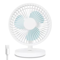 Wentylator stołowy ładowany przez usb, śred. 18 x 22 cm, biały