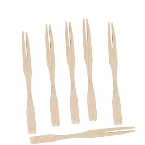 Widelczyki drewniane, bambusowe, do przystawek, przekąsek, 9 cm, 100 sztuk
