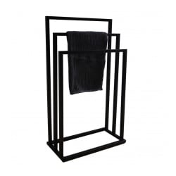 Wieszak łazienkowy stojak na ręczniki 3 ramiona czarny
