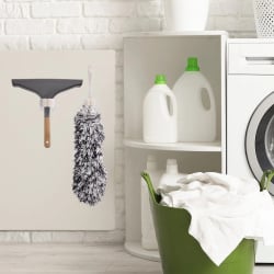 Wieszak na mopa, miotłę i narzędzia samoprzylepny biały 2 szt.