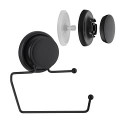 Wieszak uchwyt na papier toaletowy na przyssawkę czarny mat - yoka